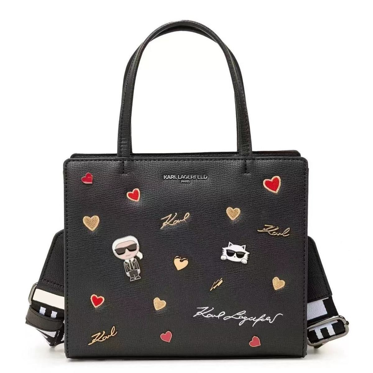 Karl Lagerfeld - ქალის მოდური ხელჩანთა Love დეტალებით