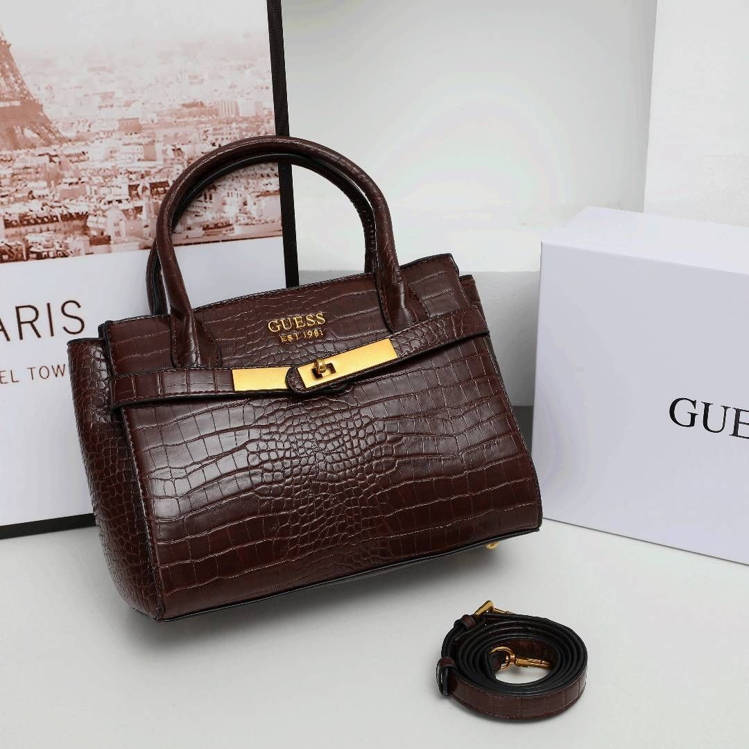 Guess – ლუქს კლასის კლასიკური სტილის ხელჩანთა