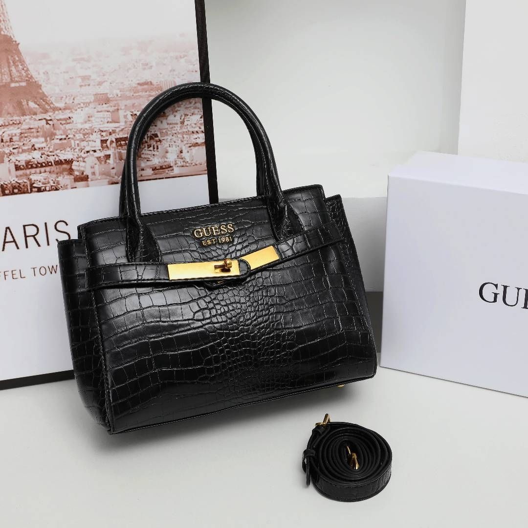 Guess – ლუქს კლასის კლასიკური სტილის ხელჩანთა