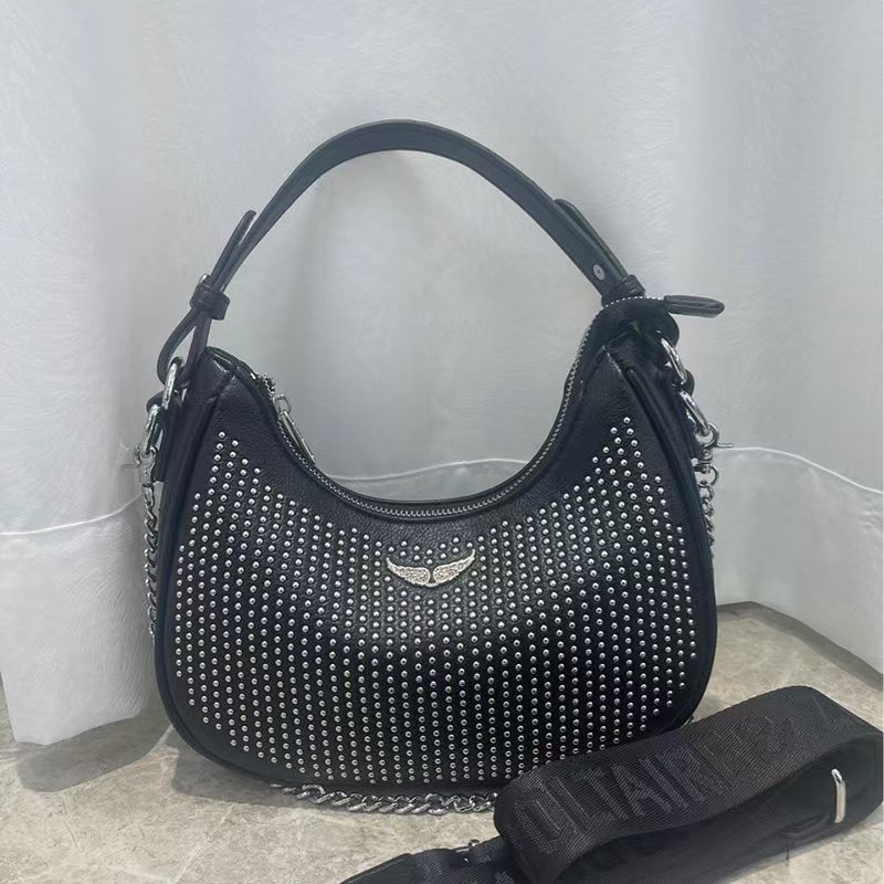 Zadig & Voltaire – საკულტო ფრთების ლოგოთი გაფორმებული ტყავის ტრენდული ჩანთა