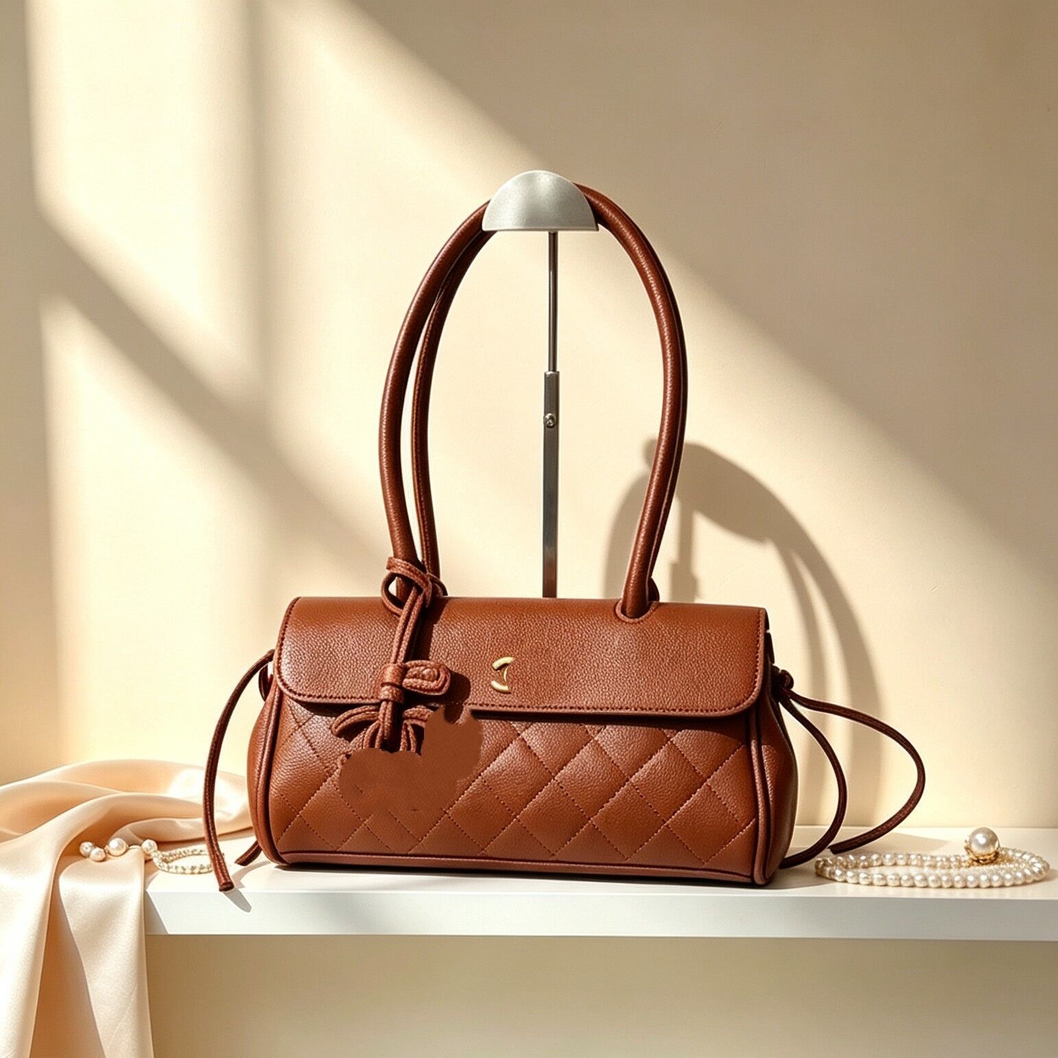Chanel – დანაკერებიანი ფაქტურითა და CC ლოგოთი გაფორმებული ტრენდული მხრის ჩანთა