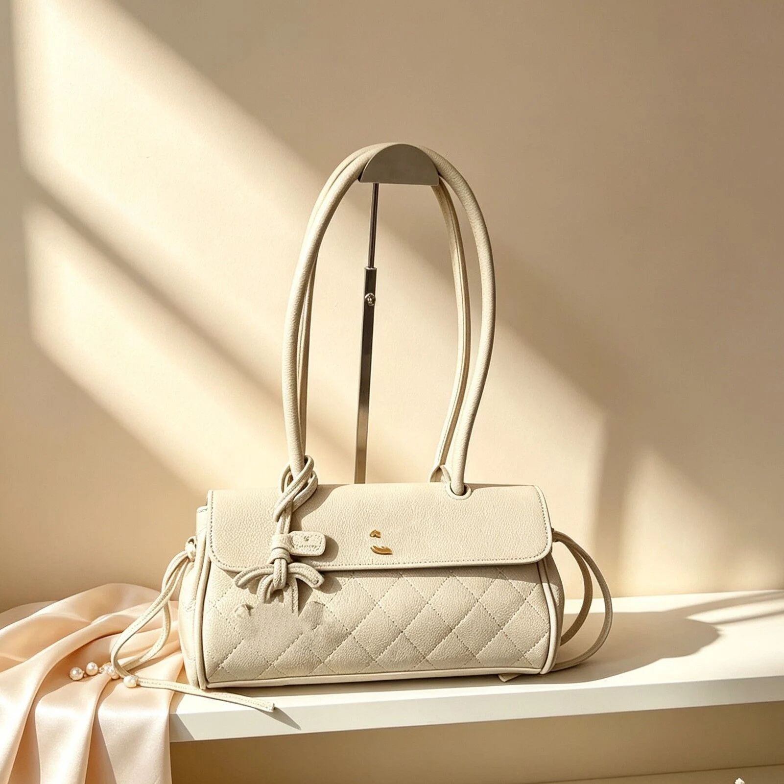 Chanel – დანაკერებიანი ფაქტურითა და CC ლოგოთი გაფორმებული ტრენდული მხრის ჩანთა